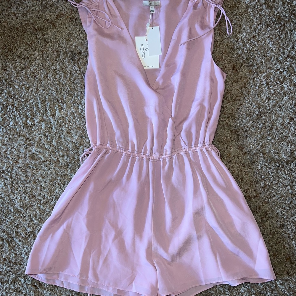 NWT Joie Pink Purple Silk Fleur D Isle Keona Romper size XXS $298